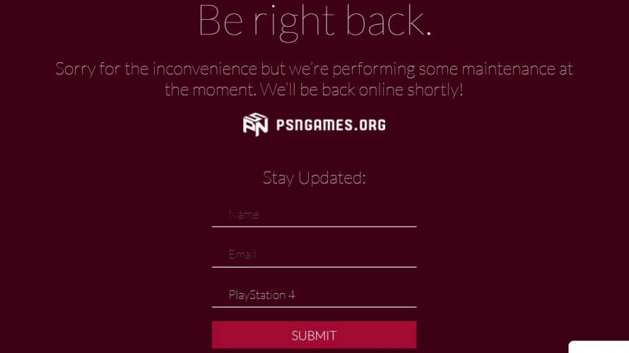 psngames.org が「Be right back.」と表示され閉鎖するまで